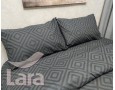 Постельное белье LARA бязь d11221p Ромб Dark Gray полуторное