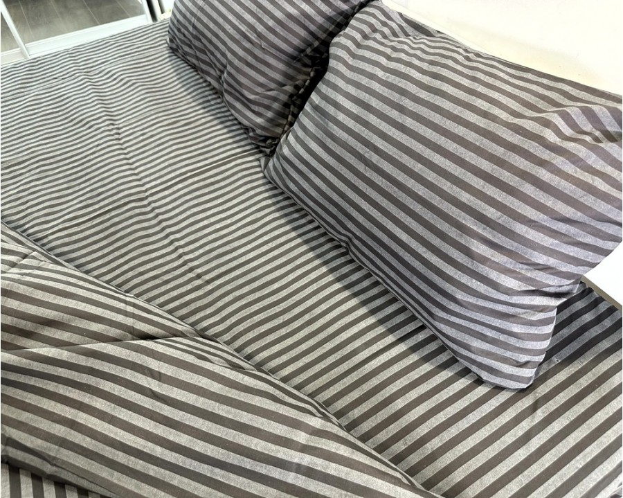 Постельное белье LARA бязь-страйп Dark Gray d11224s семейное