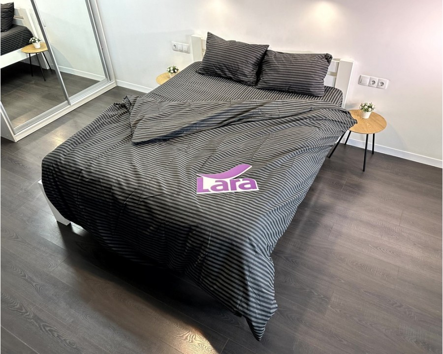 Постельное белье LARA бязь-страйп Dark Gray d11224s семейное