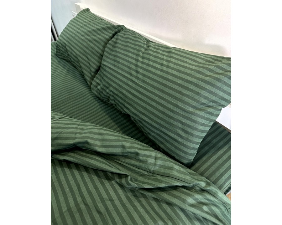 Постельное белье LARA бязь-страйп Green d11225p полуторное