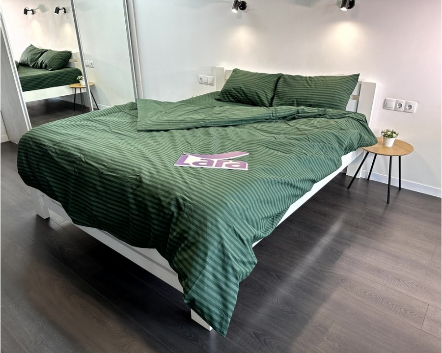 Постельное белье LARA бязь-страйп Green d11225p полуторное