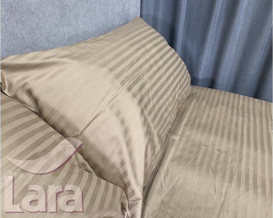 Постельное белье LARA сатин-страйп Natural d13103e евро