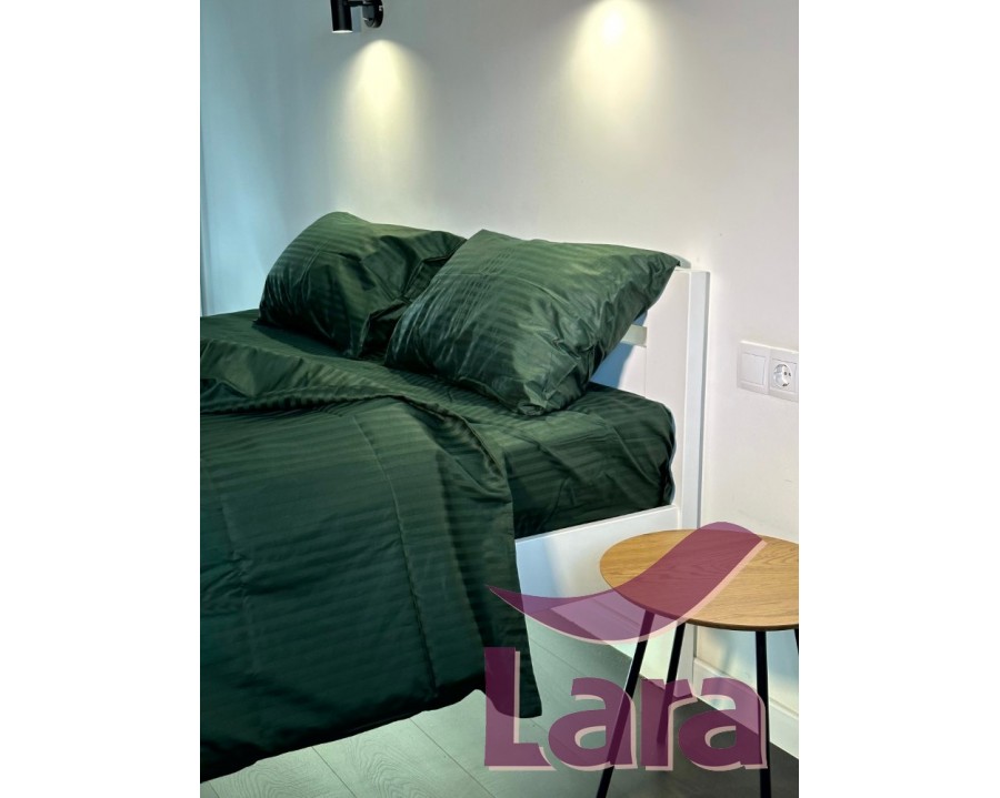 Постільна білизна LARA сатин-страйп Green d13037d двоспальна