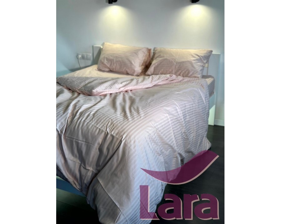 Постільна білизна LARA сатин-страйп Pudra d13008p полуторна