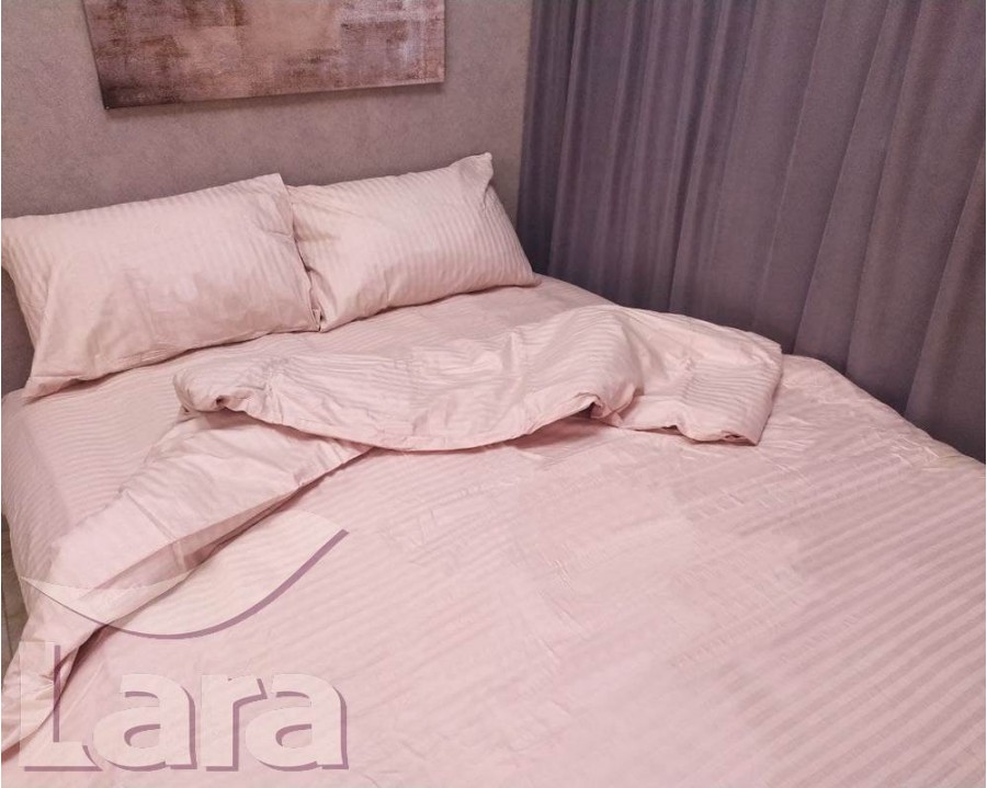 Постільна білизна LARA сатин-страйп Pudra d13008p полуторна