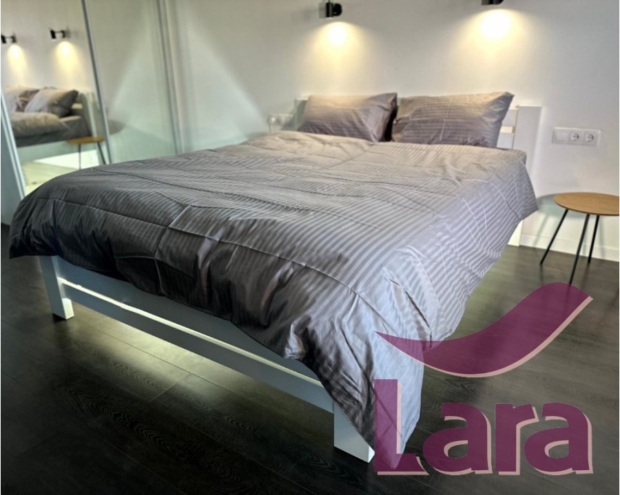Постельное белье LARA сатин-страйп Steel gray d13150e евро