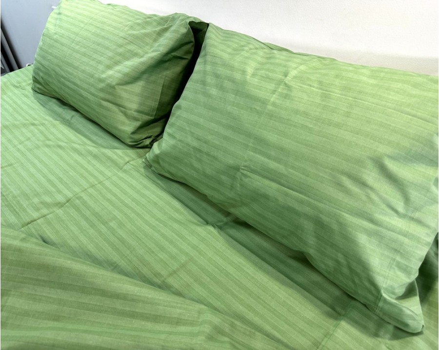 Постельное белье LARA бязь-страйп Light Green d11267p полуторное
