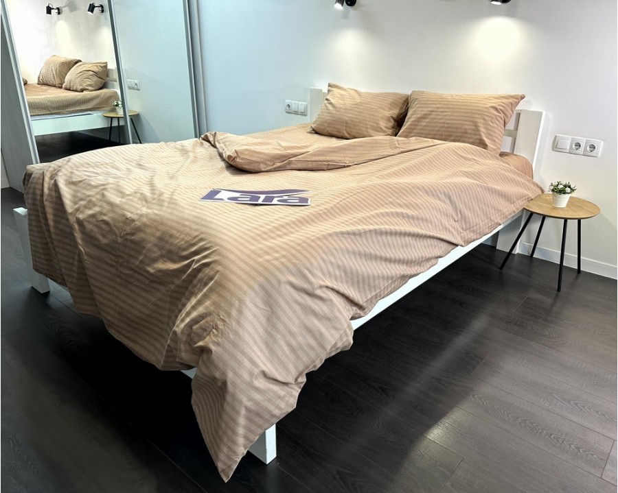 Постельное белье LARA бязь-страйп Chocolat d11270s семейное