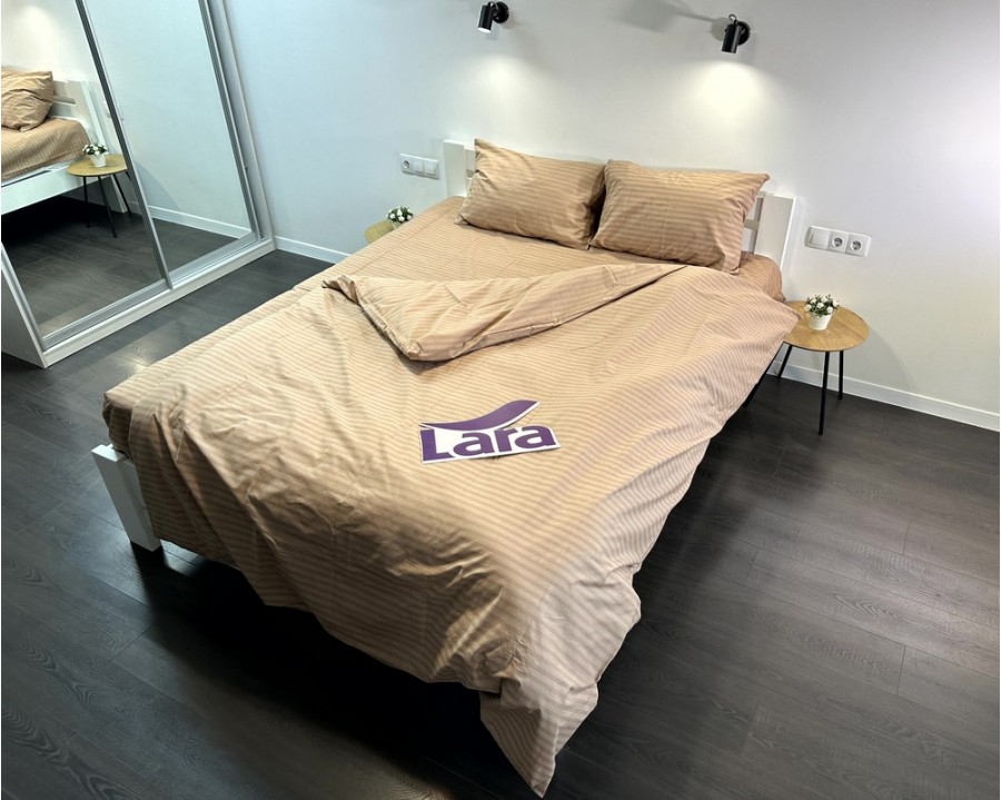 Постельное белье LARA бязь-страйп Chocolat d11270s семейное