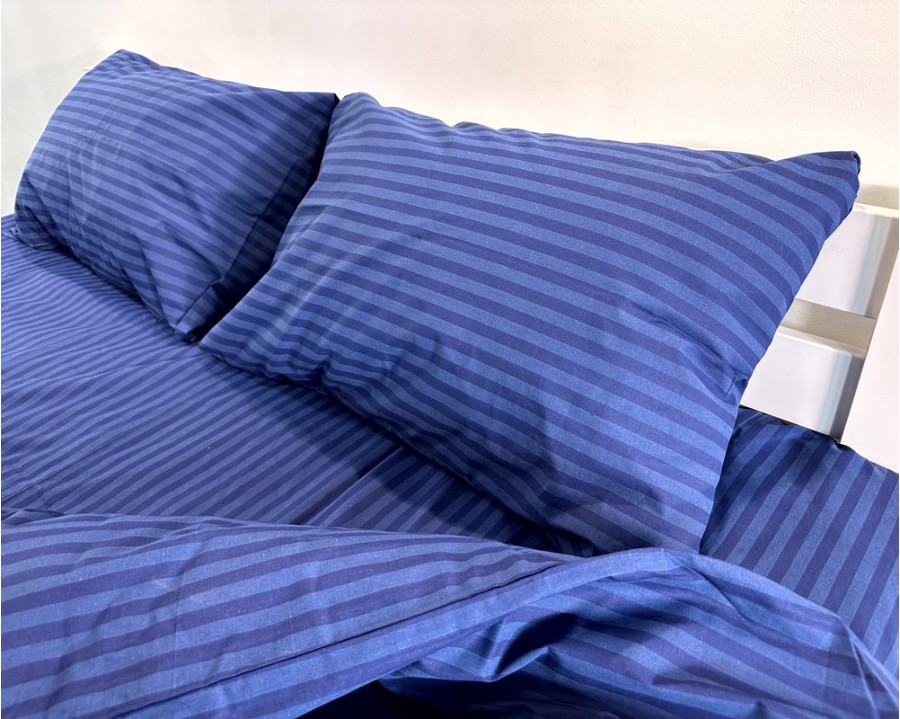 Постельное белье LARA бязь-страйп Dark Blue d11298e евро