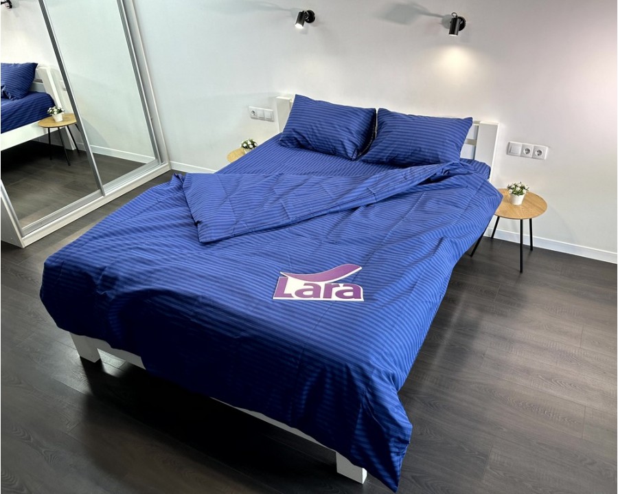 Постельное белье LARA бязь-страйп Dark Blue d11298e евро
