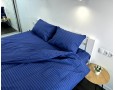 Постельное белье LARA бязь-страйп Dark Blue d11298s семейное