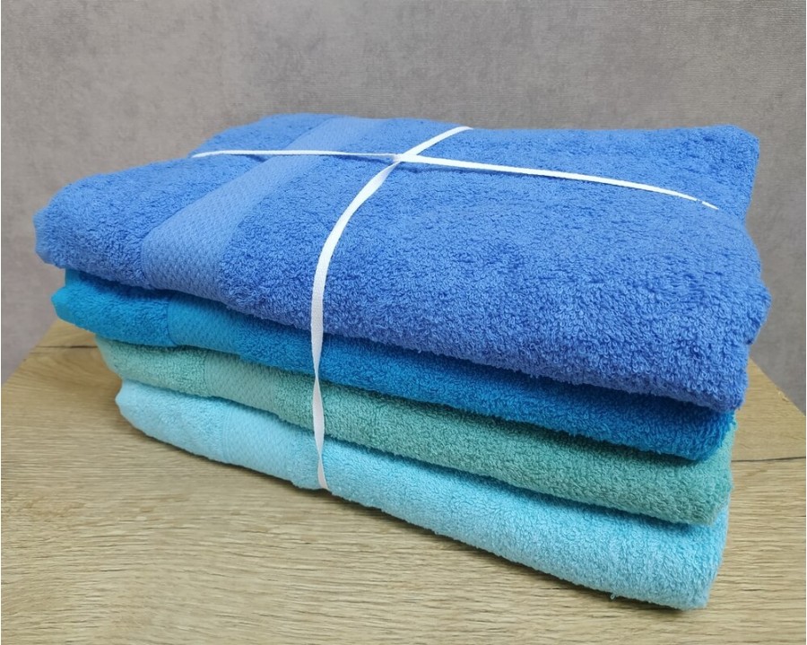 Набір турецьких махрових рушників 4 штуки Lorine soft colors Mavi 70х140