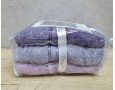 Набор турецких махровых полотенец 3 шт Gulcan Lu Armullu Violet 50х90
