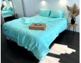 Постельное белье LARA d13180e160 mentol сатин-страйп LUX с простынью на резинке 160х200х25 евро