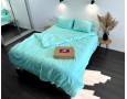 Постельное белье LARA d13180e160 mentol сатин-страйп LUX с простынью на резинке 160х200х25 евро