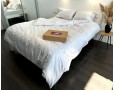 Постельное белье LARA d13177e160 light gray сатин-страйп LUX с простынью на резинке 160х200х25 евро