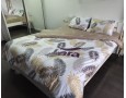 Постельное белье LARA d13177e160 light gray сатин-страйп LUX с простынью на резинке 160х200х25 евро