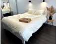 Постельное белье LARA d13176e160 beige сатин-страйп LUX с простынью на резинке 160х200х25 евро