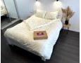 Постельное белье LARA d13176e160 beige сатин-страйп LUX с простынью на резинке 160х200х25 евро