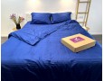Постельное белье LARA d13211e160 dark blue сатин-страйп LUX с простынью на резинке 160х200х25 евро