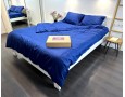 Постільна білизна LARA d13211e180 dark blue сатин-страйп LUX з простирадлом на резинці 180х200х25 євро
