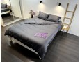 Постельное белье LARA d13206e180 graphite сатин-страйп LUX с простынью на резинке 180х200х25 евро
