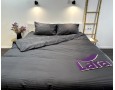 Постельное белье LARA d13206e180 graphite сатин-страйп LUX с простынью на резинке 180х200х25 евро
