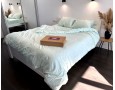 Постельное белье LARA d13179e180 light green сатин-страйп LUX с простынью на резинке 180х200х25 евро