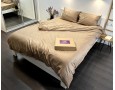 Постельное белье LARA d13204e160 natural сатин-страйп LUX с простынью на резинке 160х200х25 евро