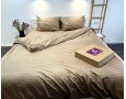 Постельное белье LARA d13204e160 natural сатин-страйп LUX с простынью на резинке 160х200х25 евро