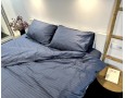 Постельное белье LARA d13207e160 steel grey сатин-страйп LUX с простынью на резинке 160х200х25 евро