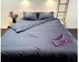 Постельное белье LARA d13207e160 steel grey сатин-страйп LUX с простынью на резинке 160х200х25 евро