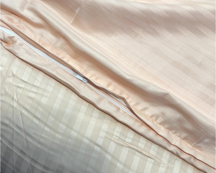 Постельное белье LARA d13208e160 peach сатин-страйп LUX с простынью на резинке 160х200х25 евро