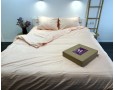 Постельное белье LARA d13208e160 peach сатин-страйп LUX с простынью на резинке 160х200х25 евро