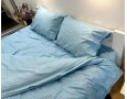 Постельное белье LARA d13209e160 light blue сатин-страйп LUX с простынью на резинке 160х200х25 евро