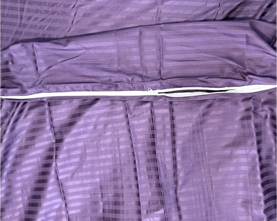 Постельное белье LARA d13210e160 dark violet сатин-страйп LUX с простынью на резинке 160х200х25 евро