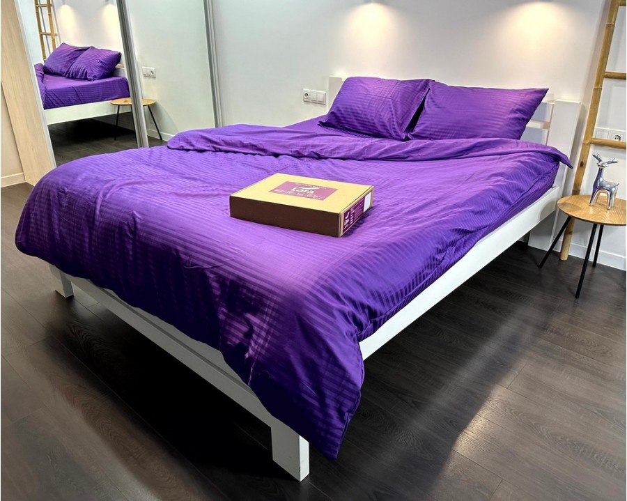 Постельное белье LARA d13226s violet сатин-страйп LUX семейное