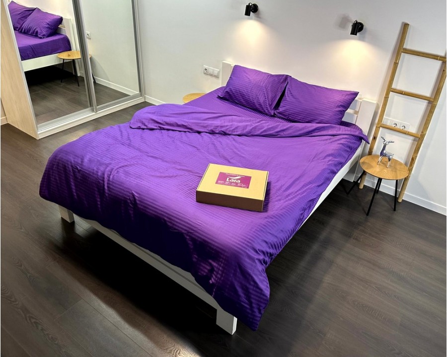Постельное белье LARA d13226s violet сатин-страйп LUX семейное