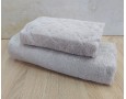 Набор махровых полотенец турецких Gulcan 50х90+70х140  Jacquard Cotton Lux Motif Light Beige