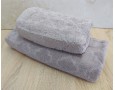 Набор махровых полотенец турецких Gulcan 50х90+70х140  Jacquard Cotton Lux Motif Beige Purple