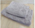 Набор махровых полотенец турецких Gulcan 50х90+70х140  Jacquard Cotton Lux Motif Beige Purple