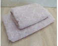 Набор махровых полотенец турецких Gulcan 50х90+70х140  Jacquard Cotton Lux Motif Pudra