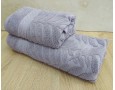 Набор махровых полотенец турецких Gulcan 50х90+70х140  Jacquard Cotton Lux Akasya Lila