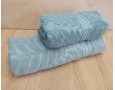 Набор махровых полотенец турецких Gulcan 50х90+70х140  Jacquard Cotton Lux Akasya Turkuaz