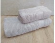 Набор махровых полотенец турецких Gulcan 50х90+70х140  Jacquard Cotton Lux Akasya Beige