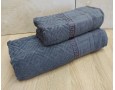 Набор махровых полотенец турецких Gulcan 50х90+70х140  Jacquard Cotton Lux Yeni Grek Gray