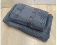 Набор махровых полотенец турецких Gulcan 50х90+70х140  Jacquard Cotton Lux Yeni Grek Gray