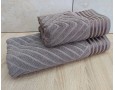 Набор махровых полотенец турецких Gulcan 50х90+70х140  Jacquard Cotton Lux Yeni Cizgili Brown