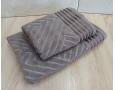 Набор махровых полотенец турецких Gulcan 50х90+70х140  Jacquard Cotton Lux Yeni Cizgili Brown